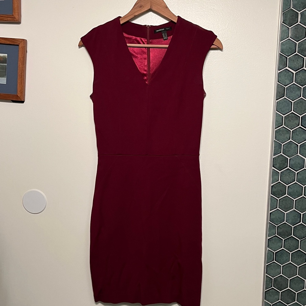 Mango Deep Red Suit Dress